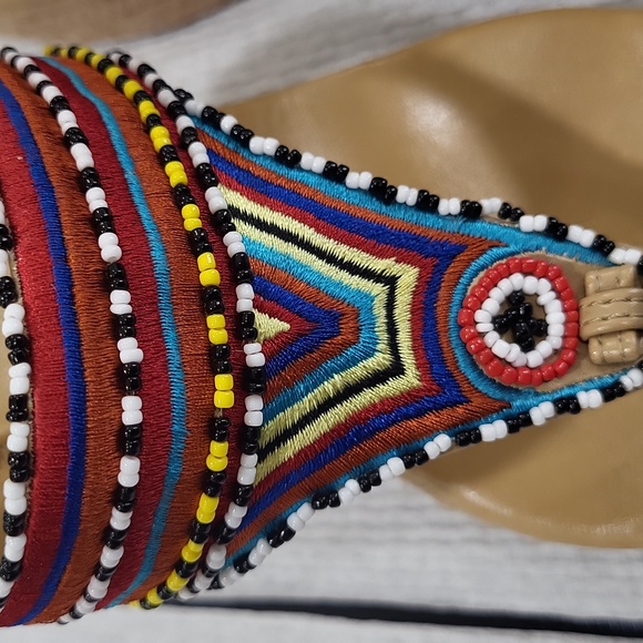 EUC Colin Stuart boho Bohemian Beaded Wedge Espedrilles 7-7.5 - Picture 2 of 14
